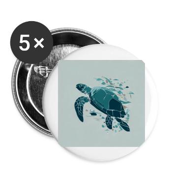 weniger plastik, mehr leben - Buttons klein 25 mm (5er Pack) - Weiß - Vorne