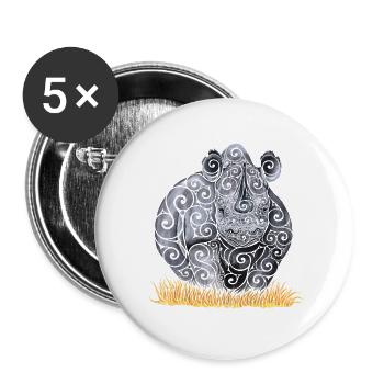 Corne tourbillonnante du tonnerre - Lot de 5 petits badges (25 mm) - blanc - Devant