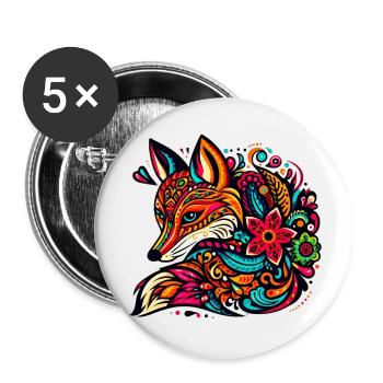 Fuchs - Buttons klein 25 mm (5er Pack) - Weiß - Vorne
