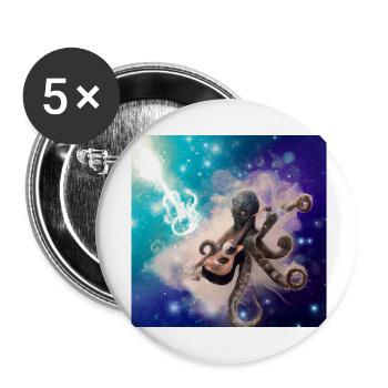 Steampunk Octopus - Buttons klein 25 mm (5er Pack) - Weiß - Vorne
