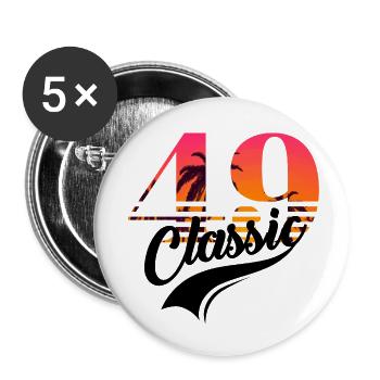 Vintage 1949-49e anniversaire - Lot de 5 petits badges (25 mm) - blanc - Devant