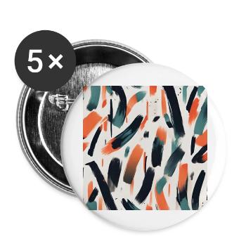 Modernes Pinselstrichdesign - Buttons klein 25 mm (5er Pack) - Weiß - Vorne