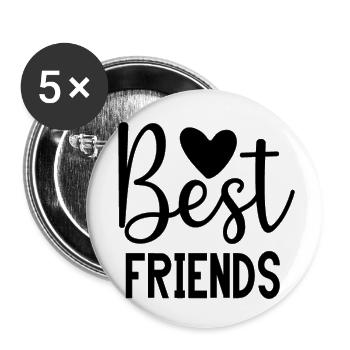 Meilleurs ami - Lot de 5 petits badges (25 mm) - blanc - Devant