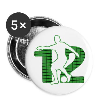 Fußball soccer sport Fußballer Fußballplatz NR.12 - Buttons klein 25 mm (5er Pack) - Weiß - Vorne