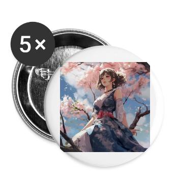 Anime Girl Sits Tall Sublime - Buttons small 1''/25 mm (5-pack) - white - Front