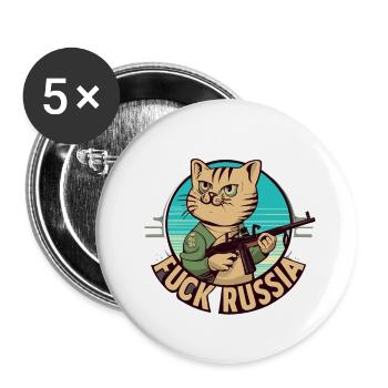 Scheiß auf Russland - Buttons klein 25 mm (5er Pack) - Weiß - Vorne