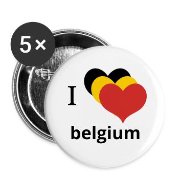 i love belgium typography design  - Lot de 5 petits badges (25 mm) - blanc - Devant