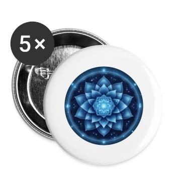 Flower of Power - Third Eye Chakra - Buttons small 1''/25 mm (5-pack) - white - Front