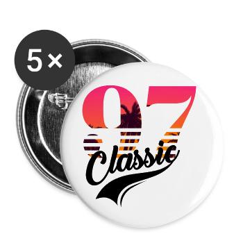 Jahrgang 1997-97th Anniversary - Buttons klein 25 mm (5er Pack) - Weiß - Vorne
