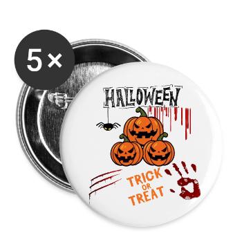 Happy Halloween - Buttons klein 25 mm (5er Pack) - Weiß - Vorne