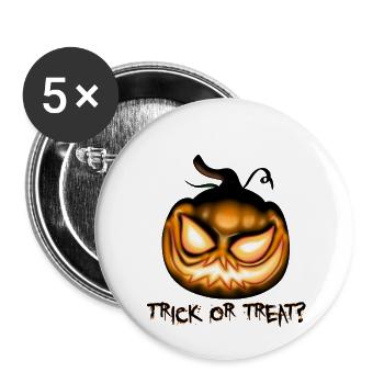 Trick or treat - Buttons small 1''/25 mm (5-pack) - white - Front