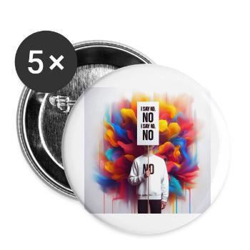 I say No and No is No, let us all, with courage, s - Buttons small 1''/25 mm (5-pack) - white - Front