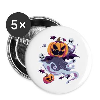 Halloween - Buttons small 1''/25 mm (5-pack) - white - Front