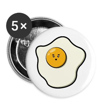 Cute Fried Egg - Buttons klein 25 mm (5er Pack) - Weiß - Vorne
