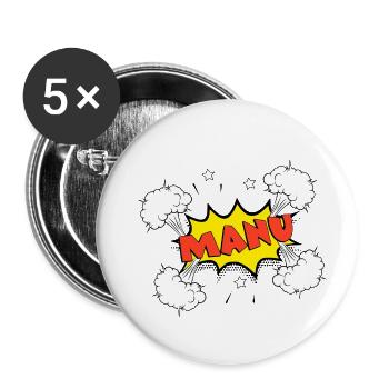 Manu - Buttons small 1''/25 mm (5-pack) - white - Front