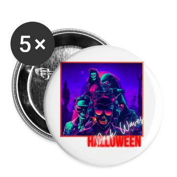Dark Waves - Buttons klein 25 mm (5er Pack) - Weiß - Vorne