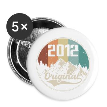 Original 2012 Cadeau D'anniversaire - 2012 - Lot de 5 petits badges (25 mm) - blanc - Devant