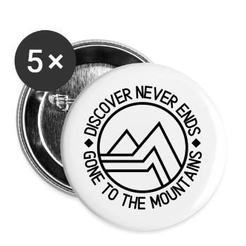 Discover never ends - Buttons klein 25 mm (5er Pack) - Weiß - Vorne