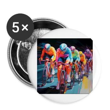 Neon Cyclists - Buttons small 1''/25 mm (5-pack) - white - Front