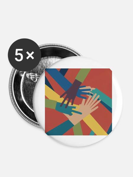 Equality - Buttons klein 25 mm (5er Pack) - Weiß