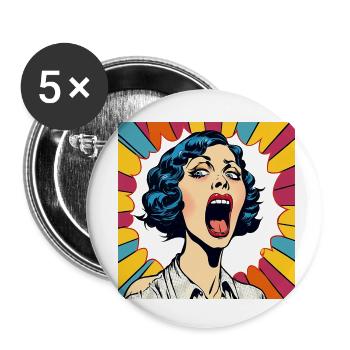 She screams I scream - Buttons small 1''/25 mm (5-pack) - white - Front