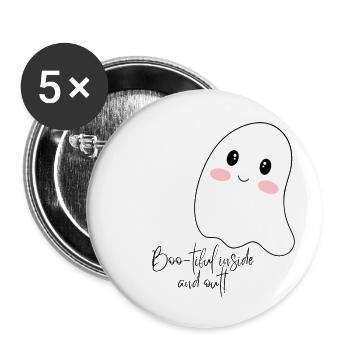 Halloween Ghost Gespenst Boo-tiful Geschenk cadeau - Lot de 5 petits badges (25 mm) - blanc - Devant