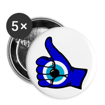 Icône Nazar OK - Lot de 5 petits badges (25 mm) - blanc - Devant