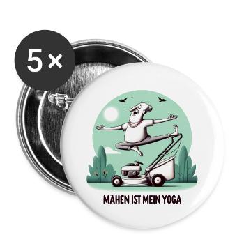 Tondre, c’est mon yoga - Lot de 5 petits badges (25 mm) - blanc - Devant