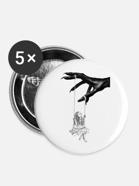 Elternschaft - Buttons klein 25 mm (5er Pack) - Weiß