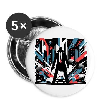 City Chaos - Buttons small 1''/25 mm (5-pack) - white - Front