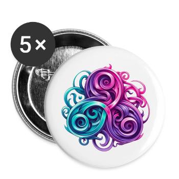 Keltisches Triskelion Herz von Breizh - Buttons klein 25 mm (5er Pack) - Weiß - Vorne
