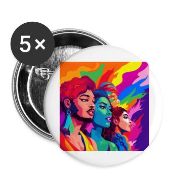 Queer People - Buttons klein 25 mm (5er Pack) - Weiß - Vorne
