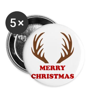 Frohe Weihnachten - Buttons klein 25 mm (5er Pack) - Weiß - Vorne