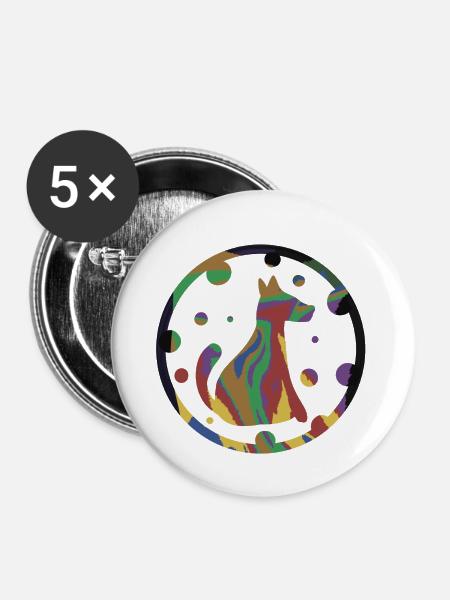 Farbe des Hundes - Buttons klein 25 mm (5er Pack) - Weiß