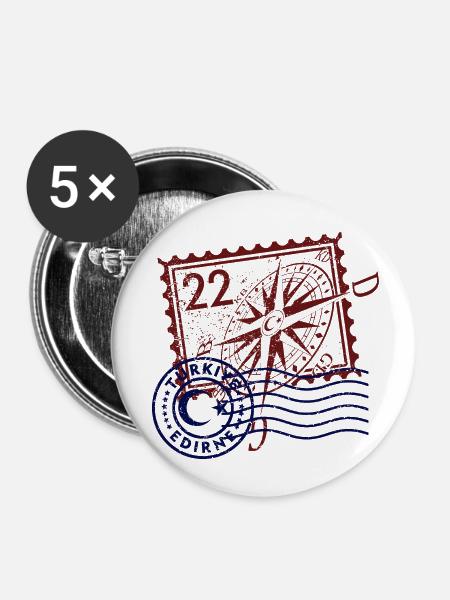 Edirne - Buttons klein 25 mm (5er Pack) - Weiß