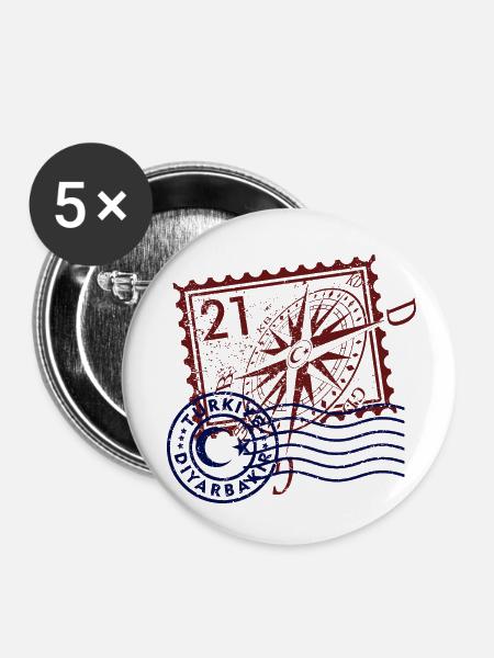 Diyarbakır - Buttons klein 25 mm (5er Pack) - Weiß