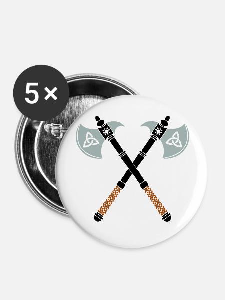 äxte axt - Buttons klein 25 mm (5er Pack) - Weiß