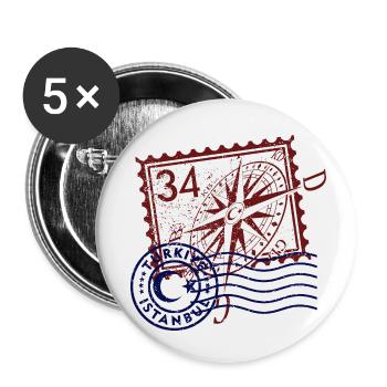 Istanbul - Buttons klein 25 mm (5er Pack) - Weiß - Vorne
