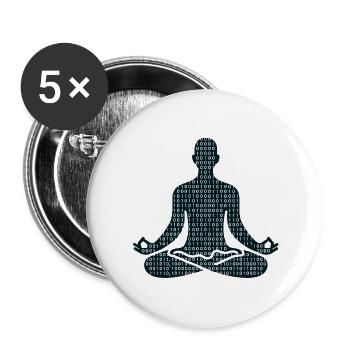 Pose méditative - Lot de 5 petits badges (25 mm) - blanc - Devant