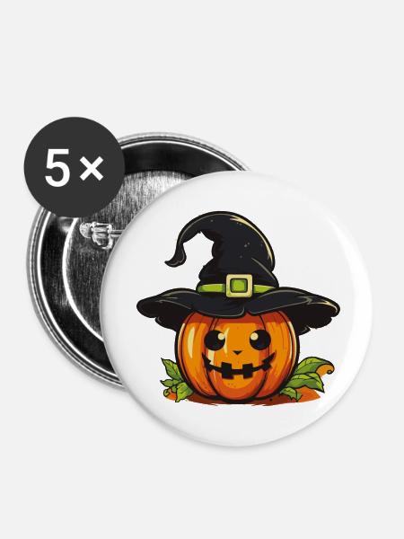 pumpkin - Buttons klein 25 mm (5er Pack) - Weiß