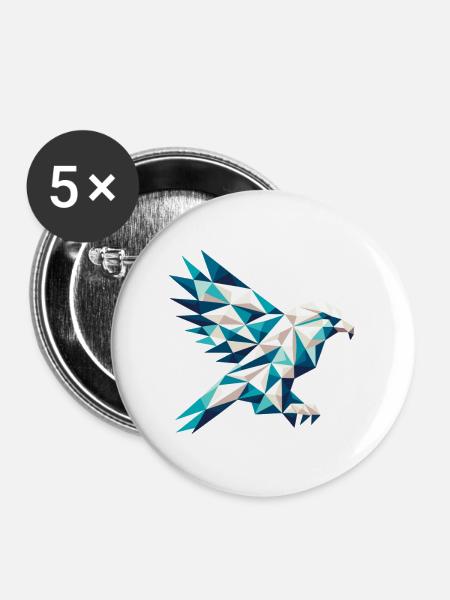 Adler // eagle - Buttons klein 25 mm (5er Pack) - Weiß