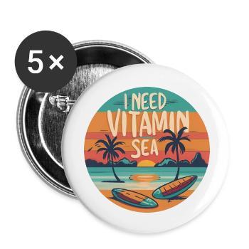 Vitamin sea - Buttons small 1''/25 mm (5-pack) - white - Front