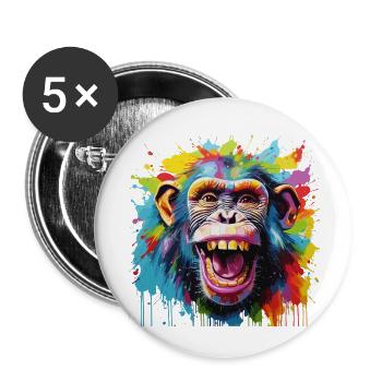 the monkey's laughter - Buttons small 1''/25 mm (5-pack) - white - Front