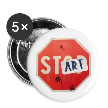 Start art Stop - Buttons small 1''/25 mm (5-pack) - white - Front