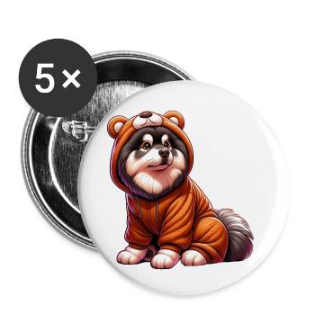 Laponie finlandaise - Lot de 5 petits badges (25 mm) - blanc - Devant