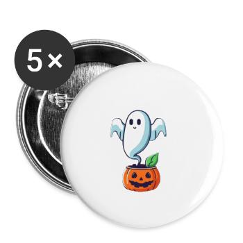 Halloween Ghost - Buttons small 1''/25 mm (5-pack) - white - Front