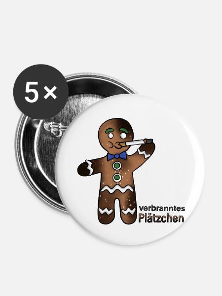verbranntes Plätzchen - Buttons klein 25 mm (5er Pack) - Weiß