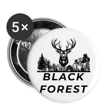 Black Forest - Buttons klein 25 mm (5er Pack) - Weiß - Vorne