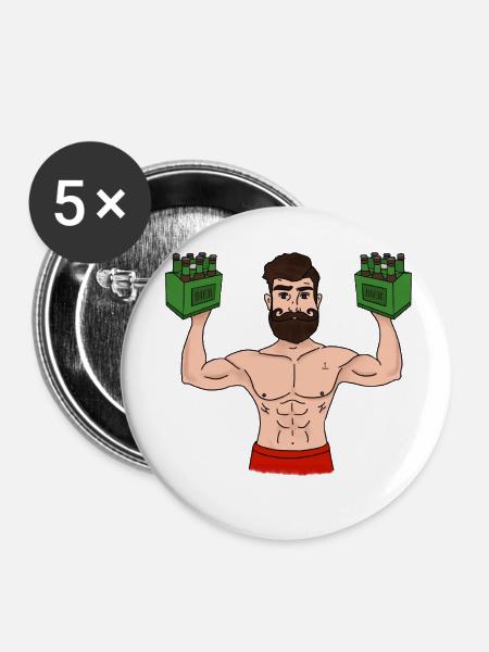 Sixpack Träger - Buttons klein 25 mm (5er Pack) - Weiß