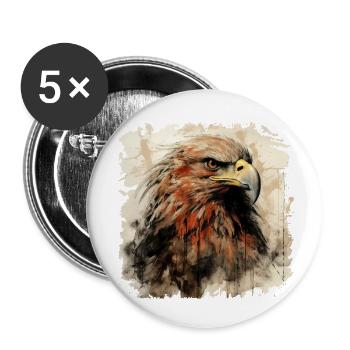 Adler Steinadler König der Lüfte Geschenk Alpen - Buttons klein 25 mm (5er Pack) - Weiß - Vorne